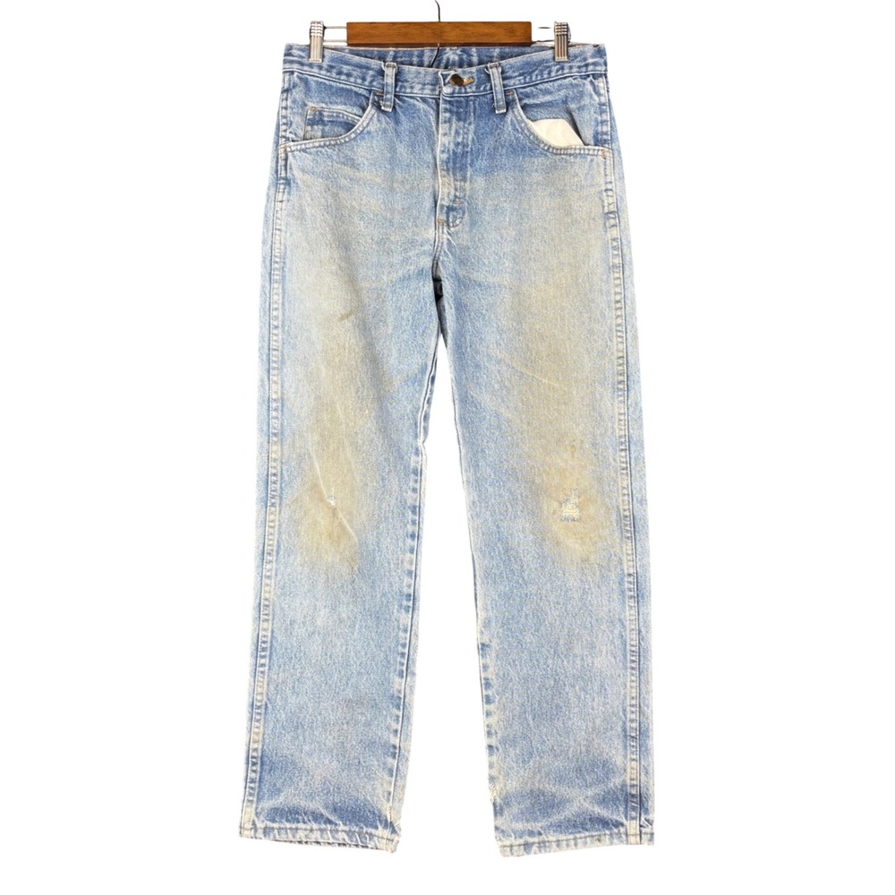 Vintage Rustler Regular Fit Straight Leg Jeans Light Wash Blue 31x30 Streetwear